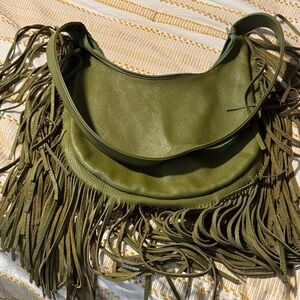 Zatchels Olive Green Leather Crossbody Bag